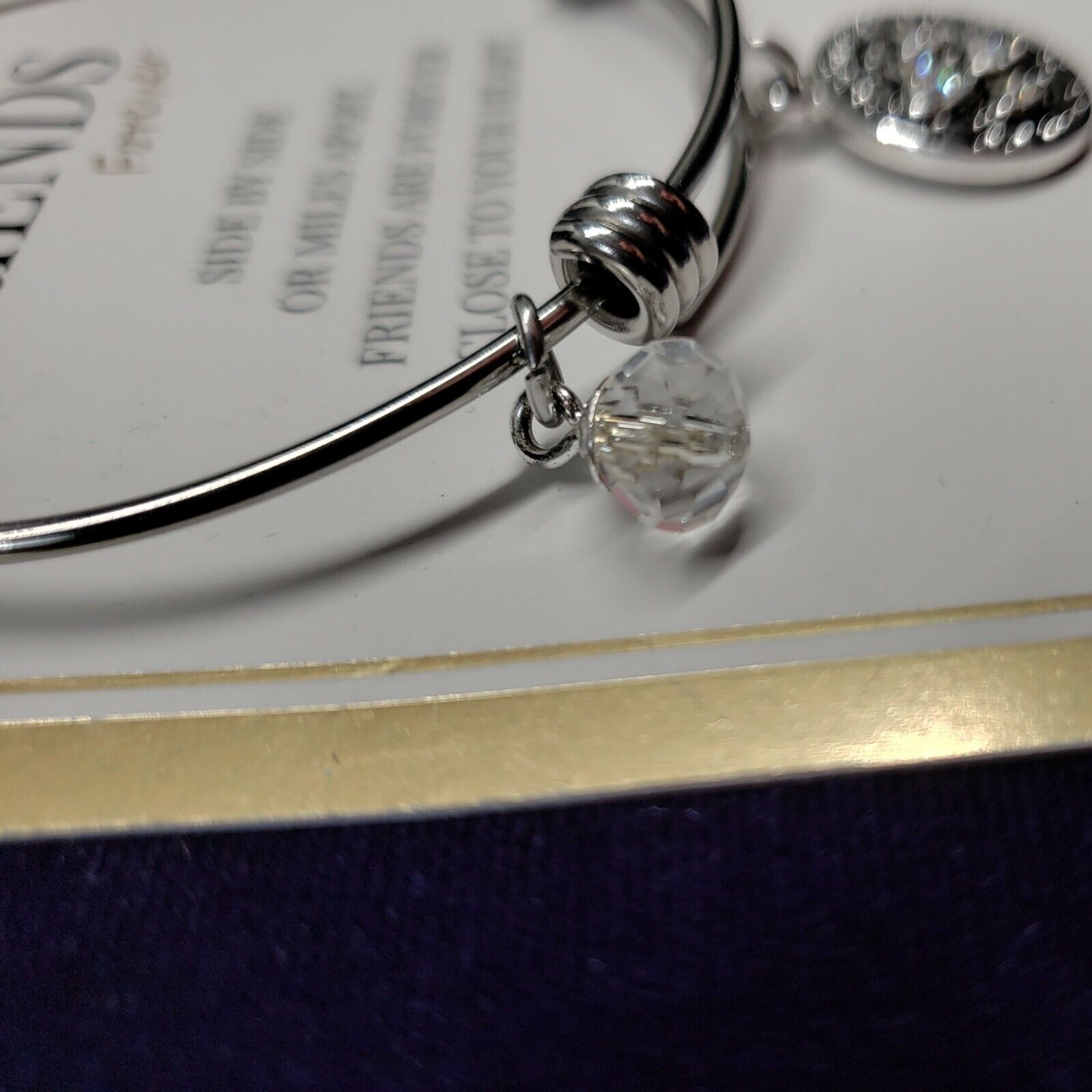 Footnotes Friends Forever Wire Bracelet One Size Adjustable In Silver Tone Nwt — image 8 of 8